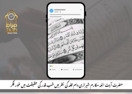 حضرت آیت اللہ مکارم شیرازی دام ظلہ کی نظر میں شب قدر کی حقیقت میں غور فکر