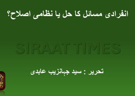 انفرادی مسائل کا حل یا نظامی اصلاح؟