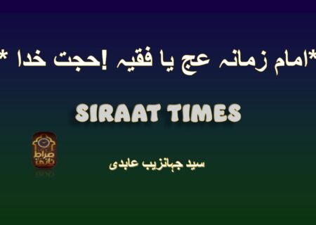 *حجت خدا ! امام زمانہ عج یا فقیہ*