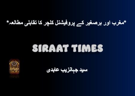 *مغرب اور برصغیر کے پروفیشنل کلچر کا تقابلی مطالعہ*